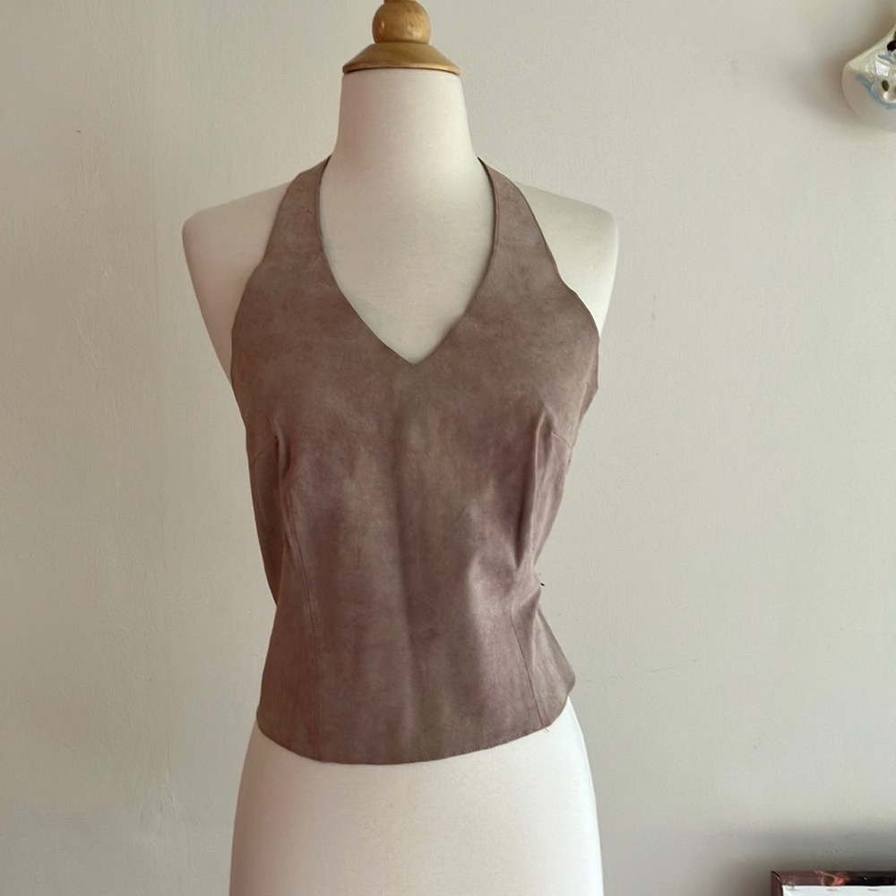 Vintage J crew 100% leather top
